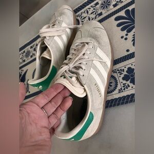 Adidas Gazelle Beige and Green Sneakers